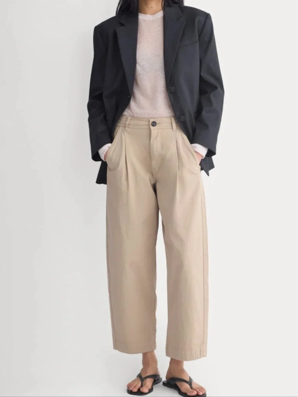 Everlane Mid Rise Wide-Leg Women's Barel Ankle Pantssummer Comfy Sz 2 Preppy